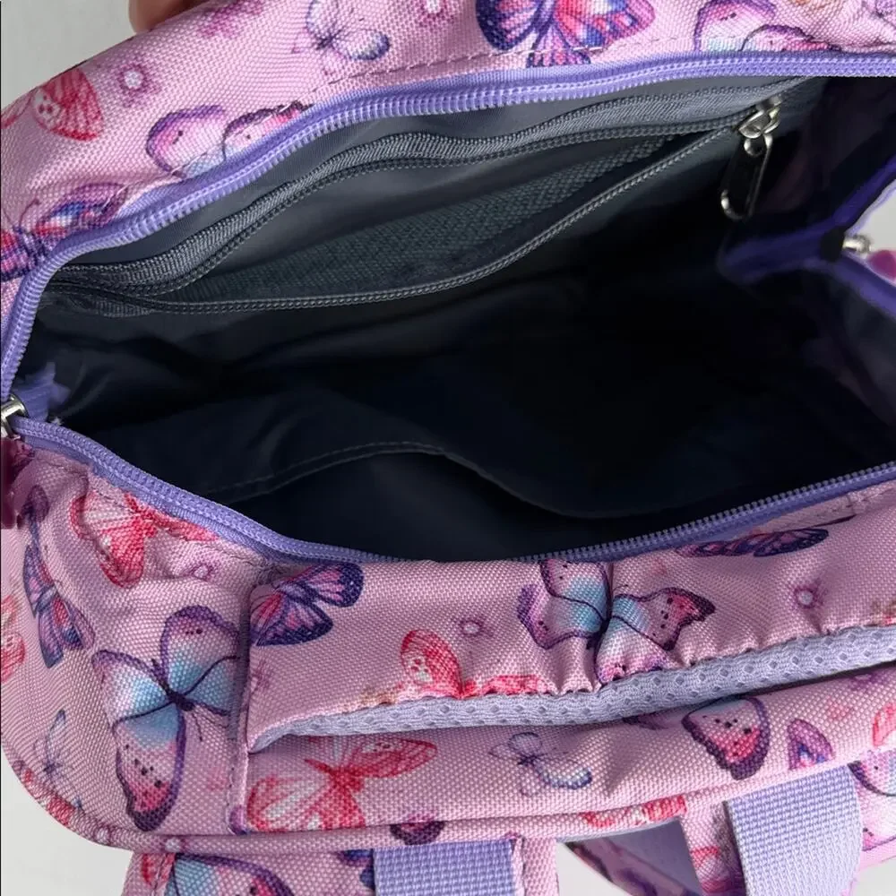 NWOT Purple & Pink Butterfly Print Kids 3-8 years old Backpack